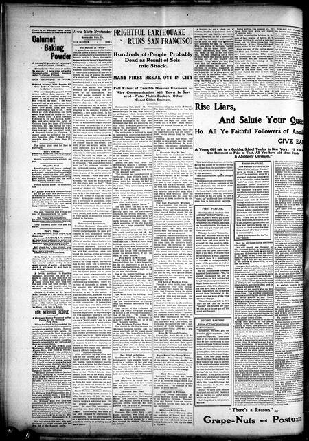 Iowa state bystander. volume 12, number 46, April 20, 1906