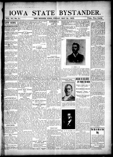 Iowa state bystander. volume 12, number 50, May 18, 1906