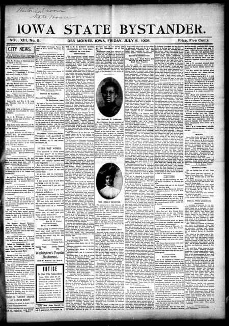 Iowa state bystander. volume 13, number 05, July 06, 1906