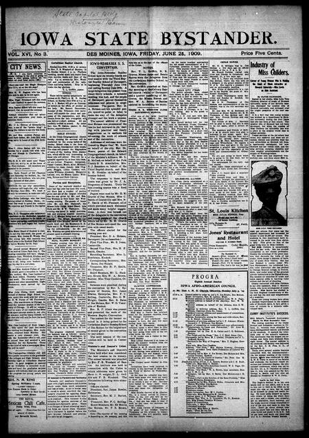 Iowa state bystander. volume 16, number 03, June 25, 1909