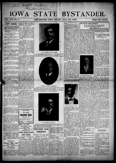 Iowa state bystander. volume 16, number 07, July 23, 1909