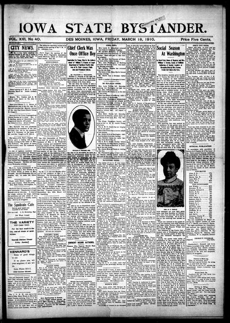 Iowa state bystander. volume 16, issue 40, March 18, 1910