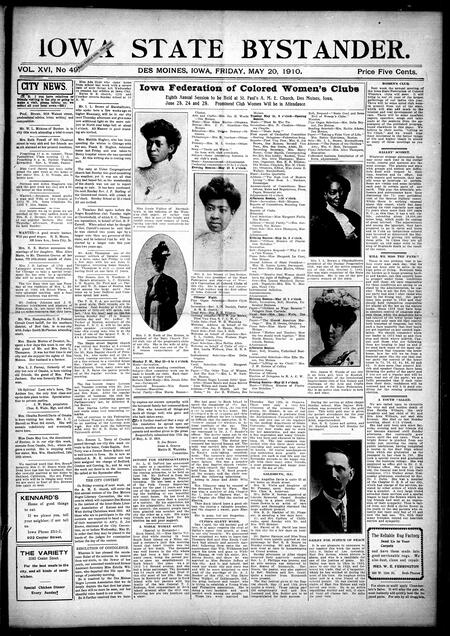 Iowa state bystander. volume 16, issue 49, May 20, 1910