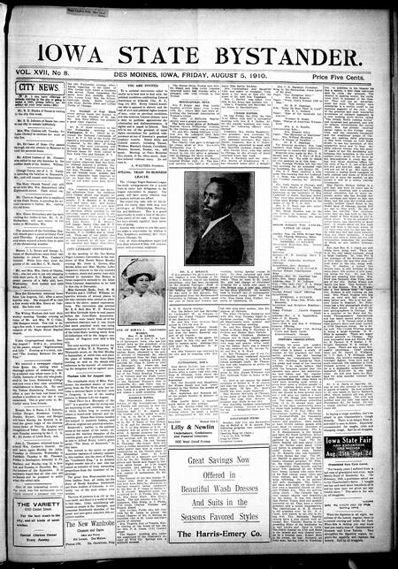 Iowa state bystander. volume 17, issue 08, August 05, 1910