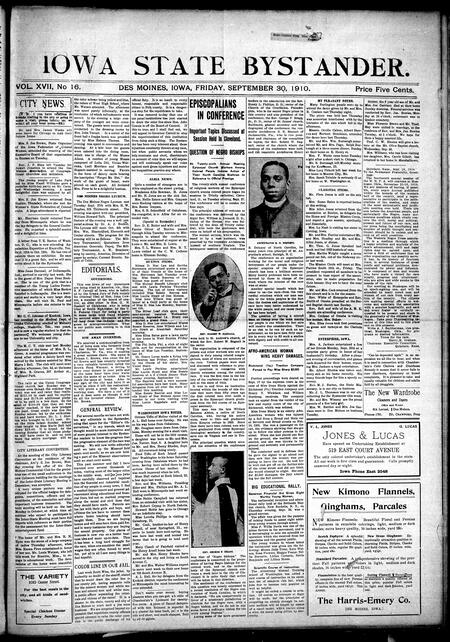 Iowa state bystander. volume 17, issue 16, September 30, 1910