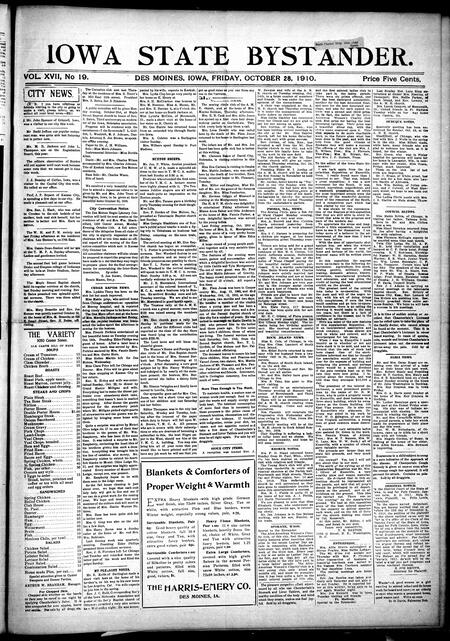 Iowa state bystander. volume 17, issue 19, October 28, 1910