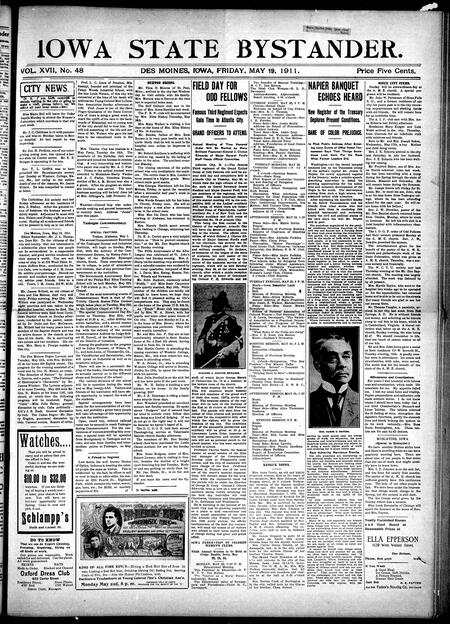 Iowa state bystander. volume 17, issue 48, May 19, 1911