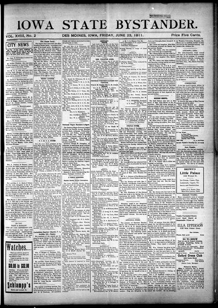 Iowa state bystander. volume 18, issue 02, June 23, 1911