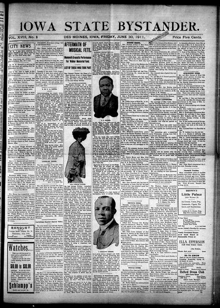 Iowa state bystander. volume 18, issue 03, June 30, 1911