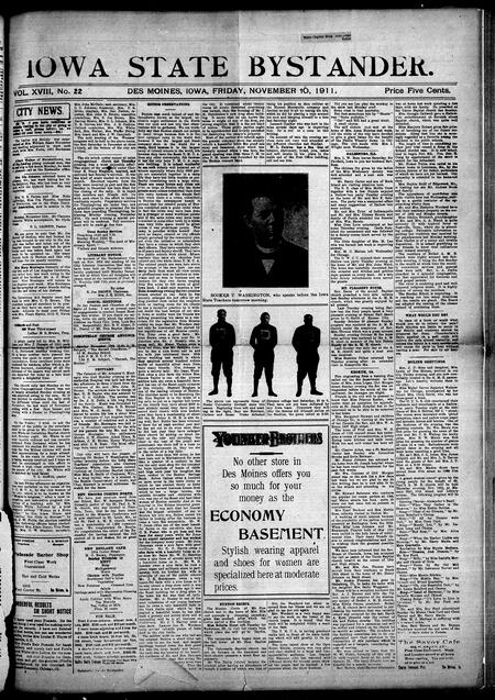Iowa state bystander. volume 18, issue 22, November 10, 1911