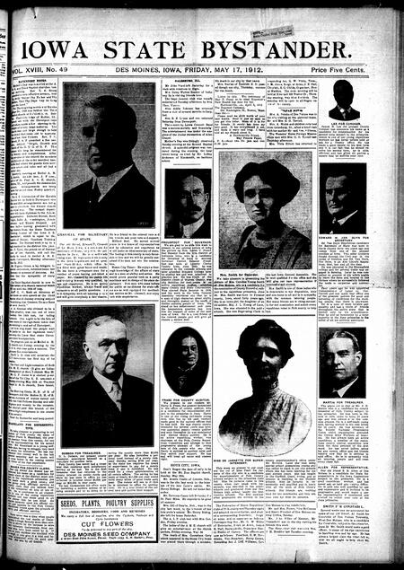 Iowa state bystander. volume 18, issue 49, May 17, 1912