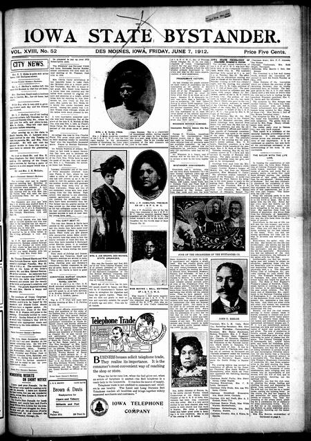 Iowa state bystander. volume 18, issue 52, June 07, 1912