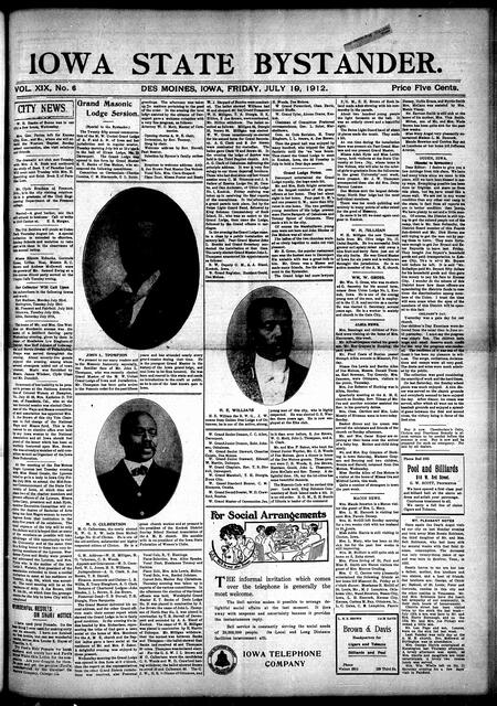 Iowa state bystander. volume 19, issue 6, July 19, 1912