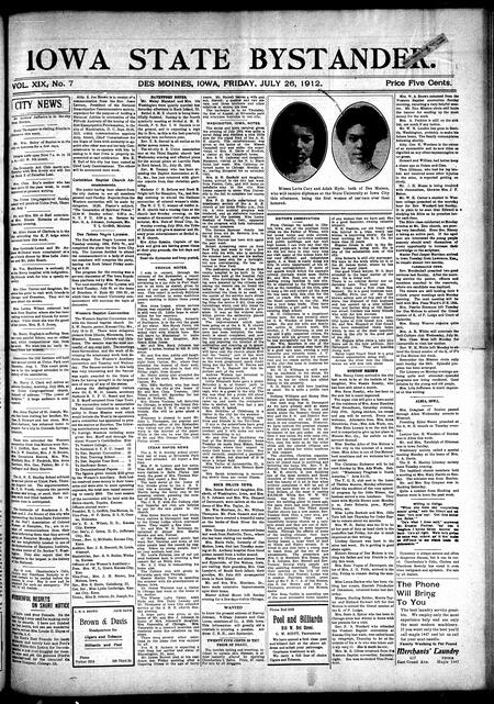 Iowa state bystander. volume 19, issue 7, July 26, 1912