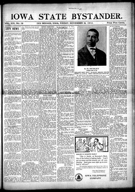 Iowa state bystander. volume 19, issue 23, November 15, 1912