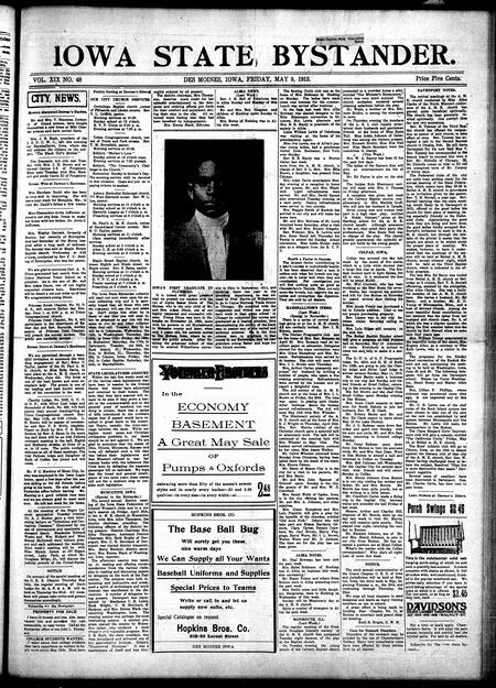 Iowa state bystander. volume 19, number 48, May 09, 1913