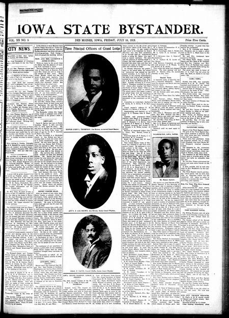 Iowa state bystander. volume 20, number 05, July 18, 1913