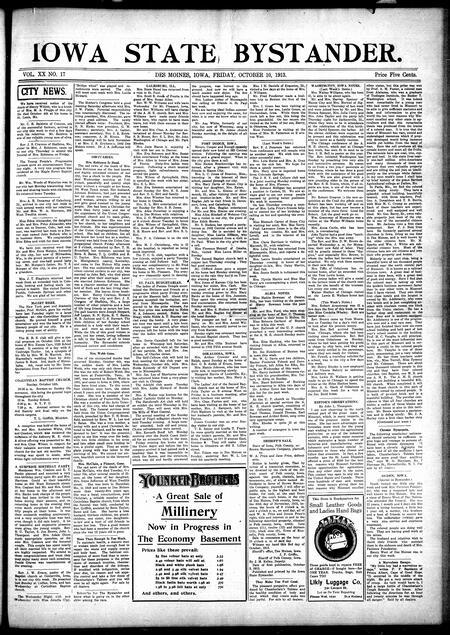 Iowa state bystander. volume 20, number 17, October 10, 1913