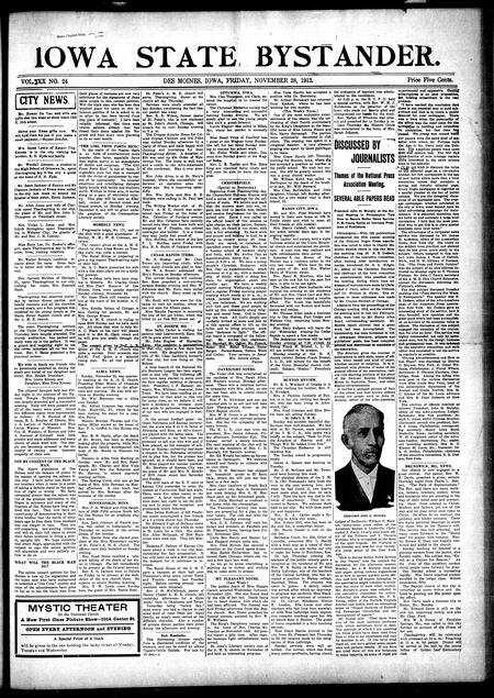 Iowa state bystander. volume 20, number 24, November 28, 1913