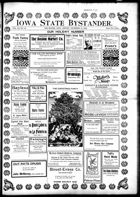 Iowa state bystander. volume 20, number 26, December 19, 1913