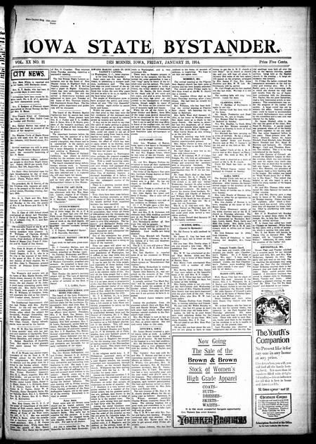 Iowa state bystander. volume 20, number 31, January 23, 1914