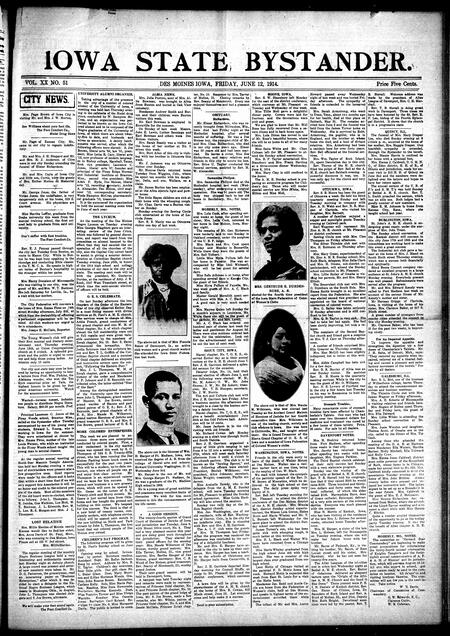 Iowa state bystander. volume 20, number 51, June 12, 1914