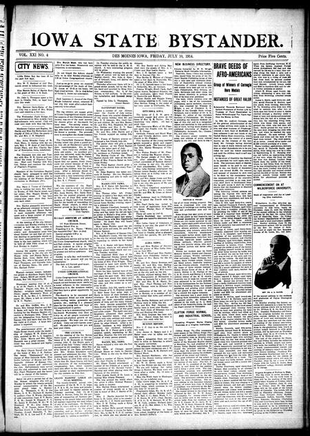 Iowa state bystander. volume 21, number 04, July 10, 1914