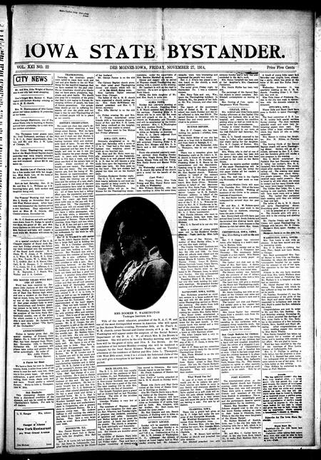 Iowa state bystander. volume 21, number 22, November 27, 1914