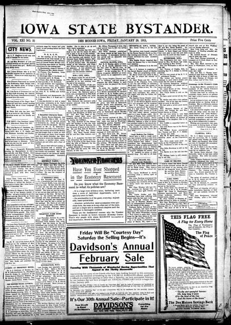 Iowa state bystander. volume 22, number 31, January 29, 1915