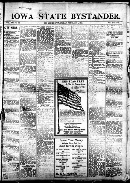 Iowa state bystander. volume 22, number 32, February 5, 1915