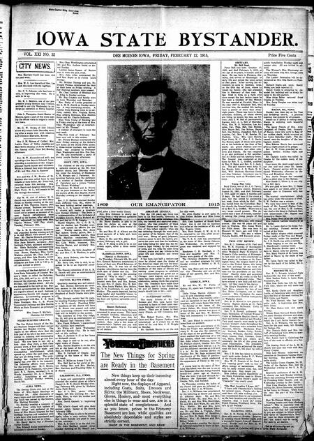Iowa state bystander. volume 22, number 33, February 12, 1915