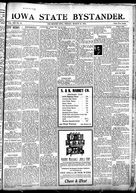 Iowa state bystander. volume 22, number 37, March 12, 1915