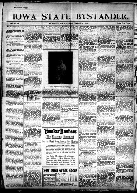 Iowa state bystander. volume 22, number 39, March 26, 1915