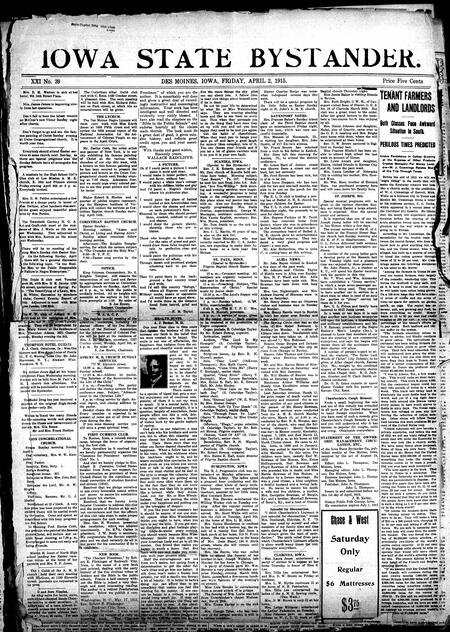 Iowa state bystander. volume 22, number 40, April 2, 1915