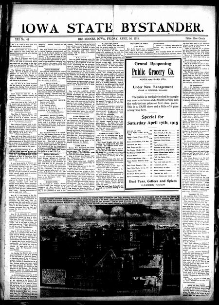 Iowa state bystander. volume 22, number 42, April 16, 1915