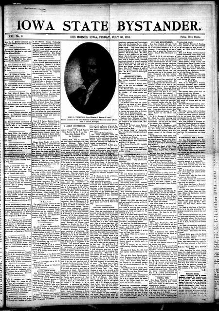 Iowa state bystander. volume 22, number 6, July 30, 1915