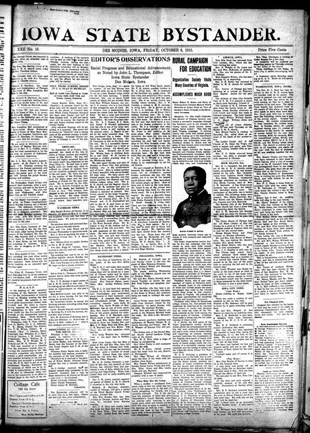 Iowa state bystander. volume 22, number 16, October 8, 1915