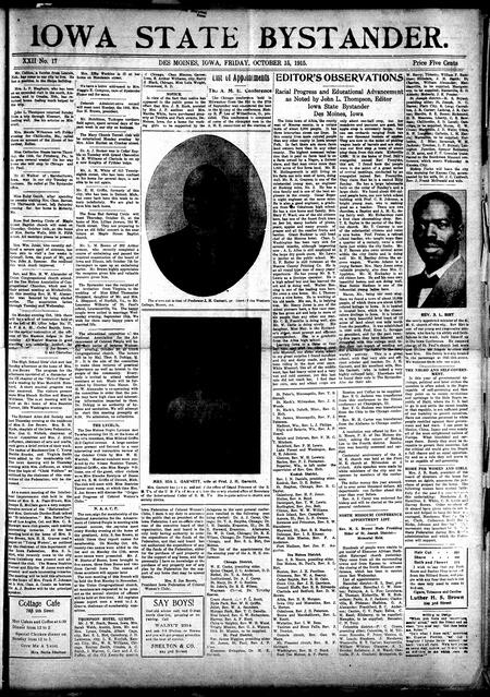 Iowa state bystander. volume 22, number 17, October 15, 1915