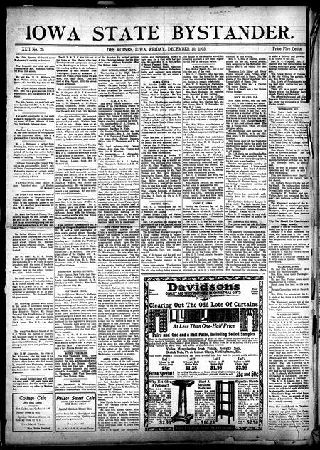 Iowa state bystander. volume 22, number 25, December 10, 1915