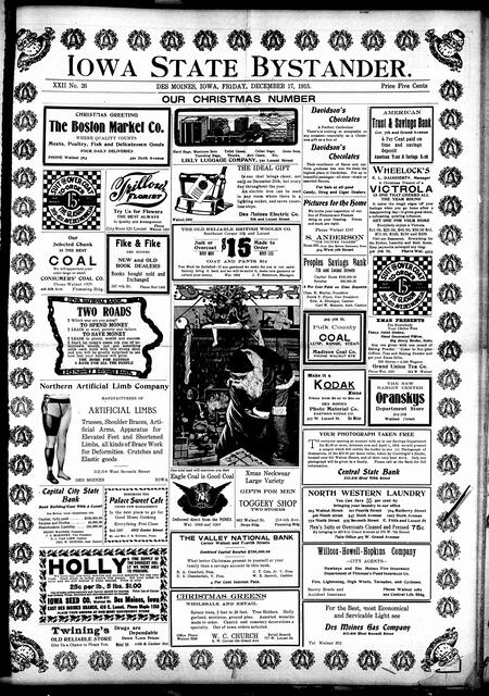 Iowa state bystander. volume 22, number 26, December 17, 1915