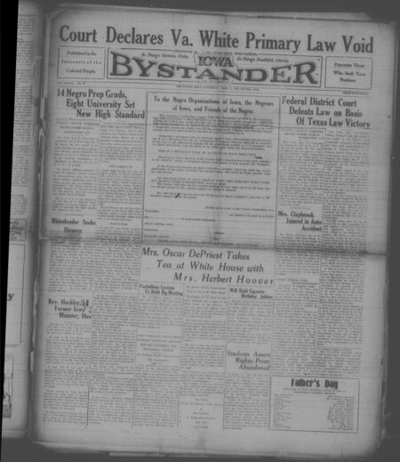 Iowa bystander. volume 37, number 28, June 15, 1929
