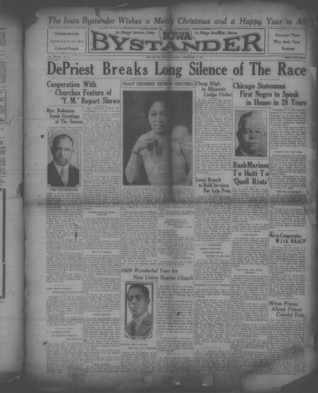 Iowa bystander. volume 37, number 15, December 21, 1929