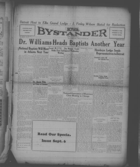 Iowa bystander. volume 37, number 52, August 29, 1930
