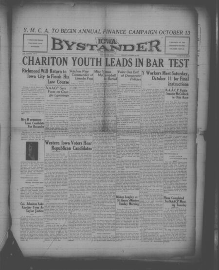 Iowa bystander. volume 38, number 8, October 10, 1930