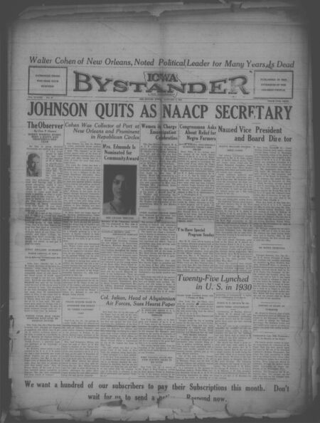 Iowa bystander. volume 38, number 20, January 02, 1931