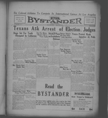 Iowa bystander. volume 39, number 7, July 29, 1932