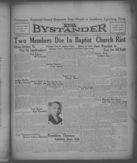 Iowa bystander. volume 39, number 14, September 16, 1932