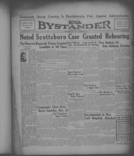 Iowa bystander. volume 39, number 22, November 11, 1932