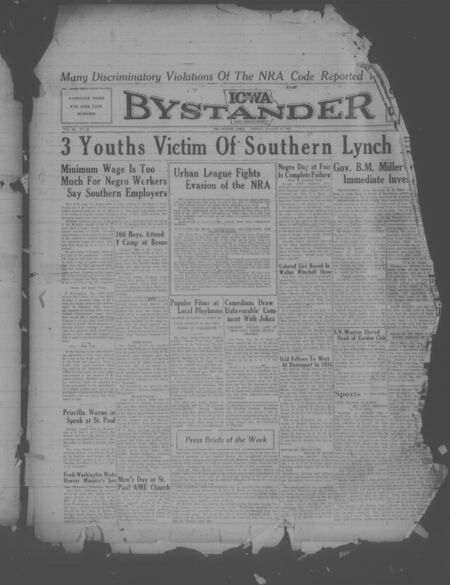 Iowa bystander. volume 40, number 10, August 18, 1933
