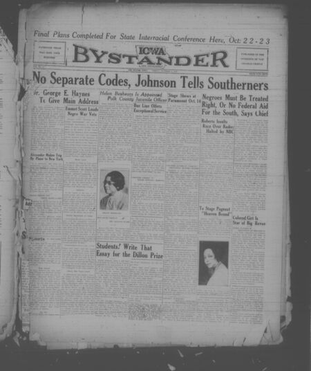 Iowa bystander. volume 40, number 17, October 06, 1933